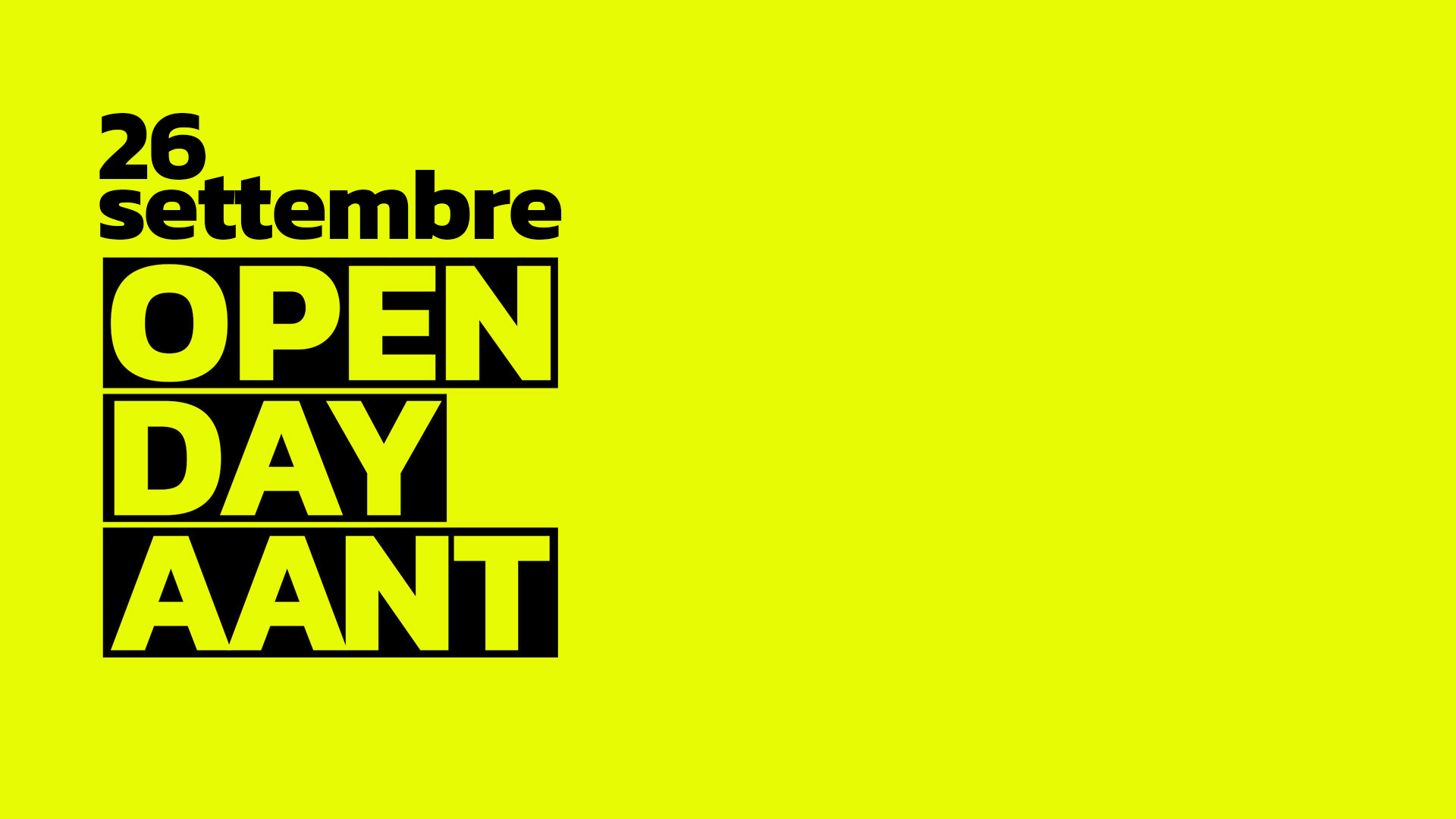 Open Day triennali <br>26 settembre ore 18:00